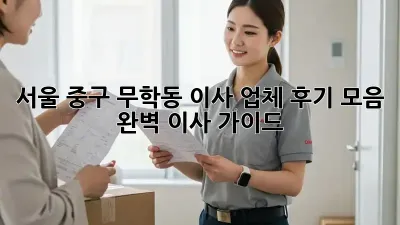 서울 중구 무학동 이사 업체 후기 모음: 완벽 이사 가이드